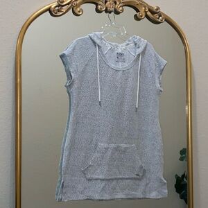 MNY Marc New York Short Sleeve Knit Hoodie with Kangaroo Pocket Size XL